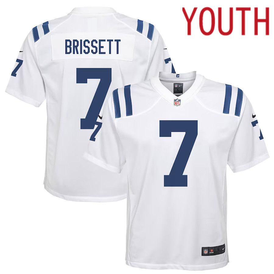 Youth Indianapolis Colts 7 Jacoby Brissett Nike White Game NFL Jersey